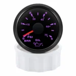 52MM 2 Oil Pressure Meter Gauge 0-5Bar 0-75PSI 7 Colors LED for Marine Boat - Image 6
