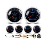 6 Gauge Set 85mm GPS Speedometer 160MPH Tacho&52mm Fuel/Oil/Temp/Volt Gauge