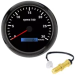 110mm 4-3/8'' 0-3000RPM Tachometer Tacho Gauge Hourmeter for Car Boat Universal
