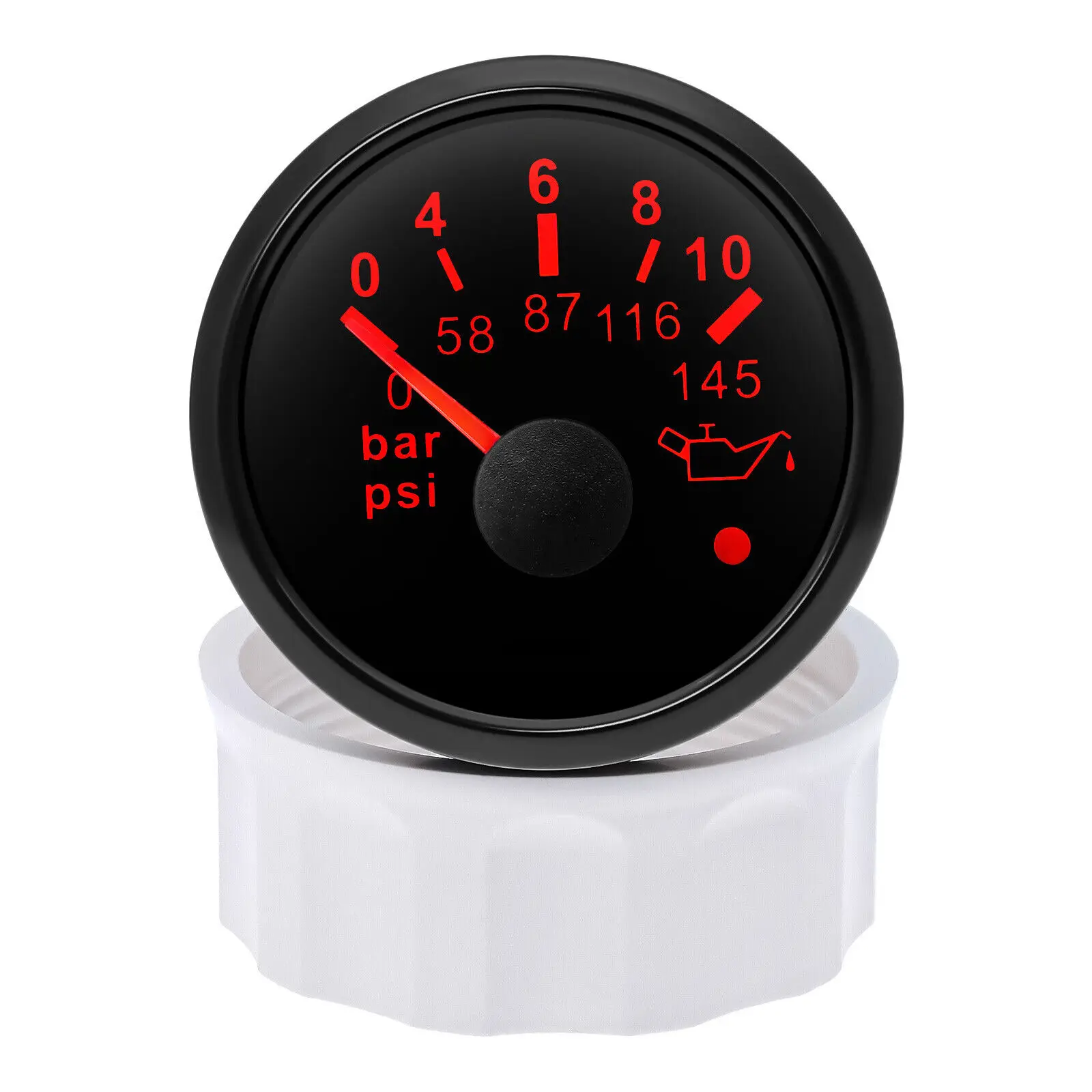 H4f59f2d027e649edbe390c701786cf76L.webp 2''52mm Oil Pressure Gauge 0-145psi 0-10Bar Press Meter for Car Boat Waterproof - Image 1