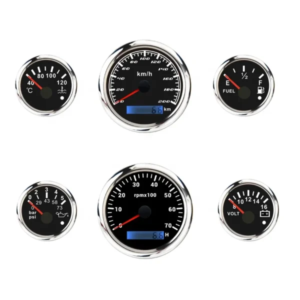 Car Color LED Speedometer Gauge Meter Set
