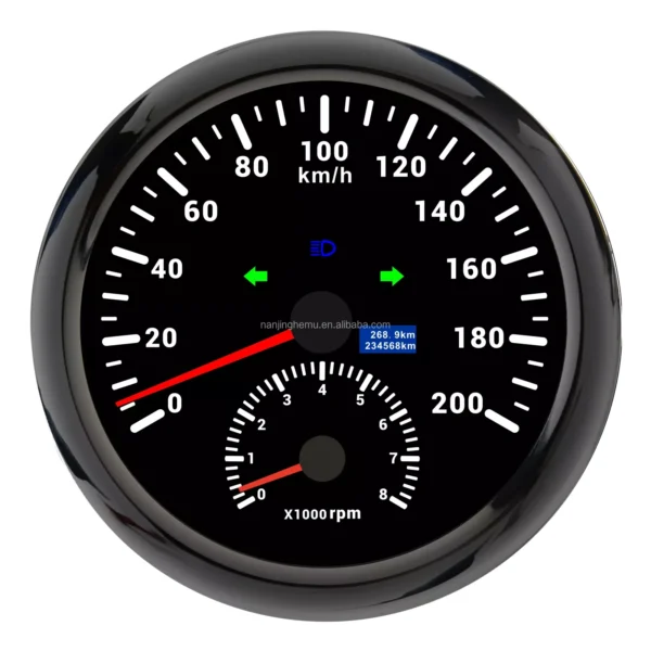 2-in-1 GPS Speedometer with Tachometer 200KM/H 8000RPM for Can Bus Car Motorcycle ATV UTV Mileage Adjustable