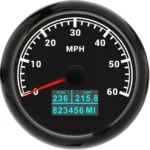 85mm Electrical 200kmh Black Face White LED Speedometer with Odometer GPS Sensor for Automobile - Image 4