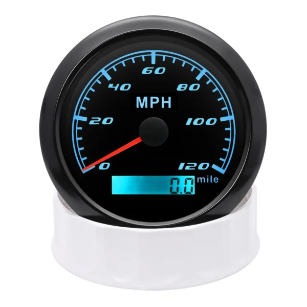 85mm Marine Boat GPS Speedometer Odometer 0-15Knots 0-17MPH 12V/24V