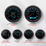 6 Gauge Set 85mm GPS Speedometer 80MPH Tachometer 8000RPM/52mm Fuel Level Water Temp Oil Pressure Volt Meter Gauge - Image 5