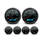 85mm 52mm Classic Series Red Needle Gauge Kit 6 Meter Contain Electrical Speedometer Tachometer Water Temp Volt