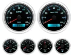 Fuel Water Tachometer Speedometer Voltmeter Diesel 6 Gauges Set GPS - Image 2
