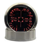 Boat Car 4 in 1 Multifunction Gauge Fuel Level Voltmeter Water Temperature Gauge Oil Pressure Gauge Red LED
