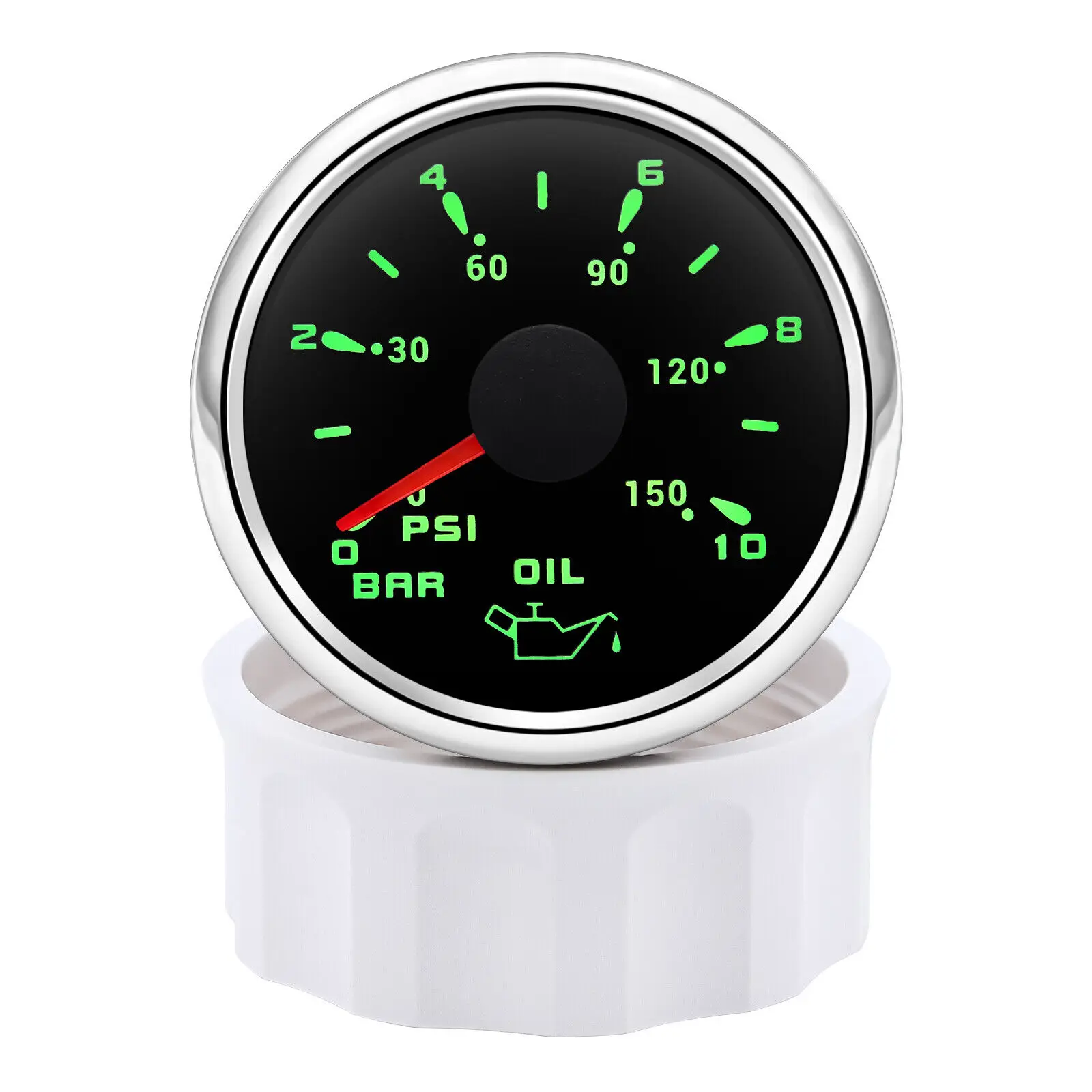 H57758bb5149c441abd73de37a04ec35aF.webp 52MM Car Boat Oil Pressure Gauge 0-10 Bar 0-150Psi 7 Colors Backlight Waterproof - Image 1