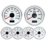 6 GAUGE SET WHITE 52mm GPS Speedometer Gauge 0-200MPH for Marine Boat Car Truck