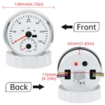 110MM White GPS Speedometer 120MPH with Tachometer 8000RPM Gauge for Boat Car - Image 2