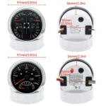 GPS Speedometer with Tacho Fuel Level Water Temp Oil Pressure Gauge Voltage 4in1 for Car AUTO Boat Marine(Black and Silver) - Image 2