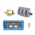 Chrome 2inch 52MM Triple Gauge Kit Volt Meter Water Temp Temperature Gauge Oil Press Pressure Gauge Car Meter - Image 2