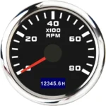 Black 85mm 6K RPM 12v Rev Counter Gauge Pulse Engine Marine Tachometer RPM Meter - Image 5