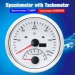 85mm GPS Speedometer 125MPH with Tachometer 8000RPM Gauge Waterproof for Boat - Image 5