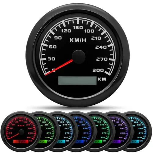 85MM GPS Speedometer 0-300Km/H Odometer Gauge 7 Colors LED for Car Truck Boat