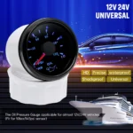 Oil Pressure Gauge Meter 0-10bar 0-145Psi 52mm(2) 12V/24V Black Rim - Image 3