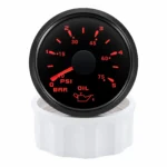 52MM 2 Oil Pressure Meter Gauge 0-5Bar 0-75PSI 7 Colors LED for Marine Boat - Image 2