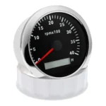 85mm Black RPM Tachometer Gauge LCD Tacho Hour Meter 0-4000RPM for Car Boat
