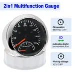 2 Gauge Set 85mm GPS Speedometer 0-160 MPH Tacho Fuel Temp Oil Volt With Sensor - Image 6