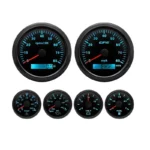 6-Gauge Set Includes Speed Tach Volt Fuel Oil Pressure & Water Temp Gauges