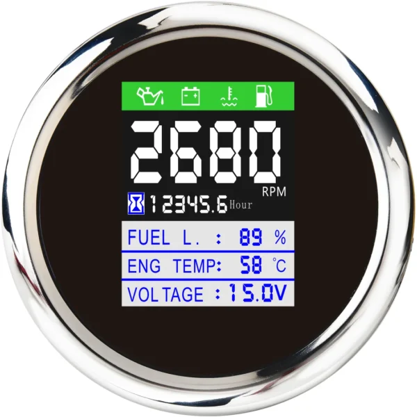 Auto Defi Gauges ZD+6 Gauges Advance Bf Volt Water Temp Oil Temp Oil Press Tachometer RPM Boost