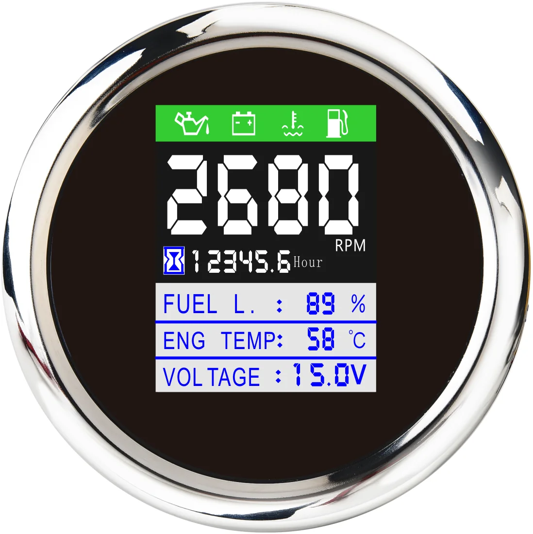 H5f2f79a09d1d438d84fc15af054d1746m.webp Auto Defi Gauges ZD+6 Gauges Advance Bf Volt Water Temp Oil Temp Oil Press Tachometer RPM Boost - Image 1