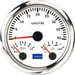 85MM 3IN 1 Boat Tachometer 0-4000RPM Oil Pressure Water Temp Gauge LCD Hourmeter