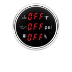 52mm 3 in 1 Multi-Functions Car Digital Water Temp F Oil Pressure PSI Fuel Gauge