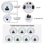 85MM GPS Speedometer 120MPH&Tacho 8000RPM & 52mm Fuel Level Oil Pressure Water Temp Volt Gauge With Sensor - Image 4