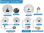 6 Gauge Set 85mm GPS Speedometer 0-80MPH 120KMH Tacho/Fuel/Oil/Temp/Volt with Senders - Image 4