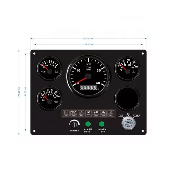 Marine Engine Instrument Gauges Panel. Compatible All Vessels Dashboard 12 V 24 V