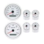 6 Gauge Set 85mm Boat GPS Speedometer 200MPH Tachometer 6000RPM Fuel Level Oil Pressure Water Temp Volt Gauge
