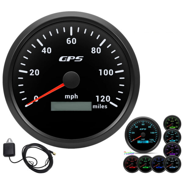 110MM Black GPS Speedometer 0-120MPH Gauge Waterproof for Motorcycles Boat