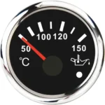 52mm Black Faceplate Oil Temperature Gauge with Temp Sensor 316 Stainless Steel for Marine Yacht Car Truck