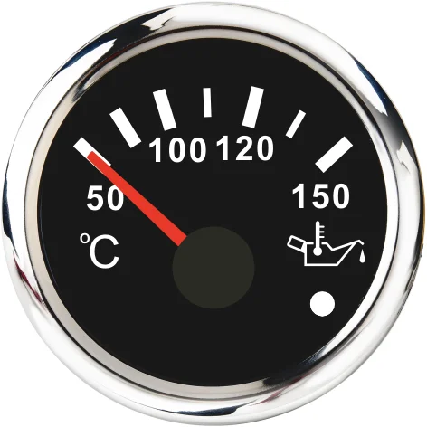 52mm Black Faceplate Oil Temperature Gauge with Temp Sensor 316 Stainless Steel for Marine Yacht Car Truck