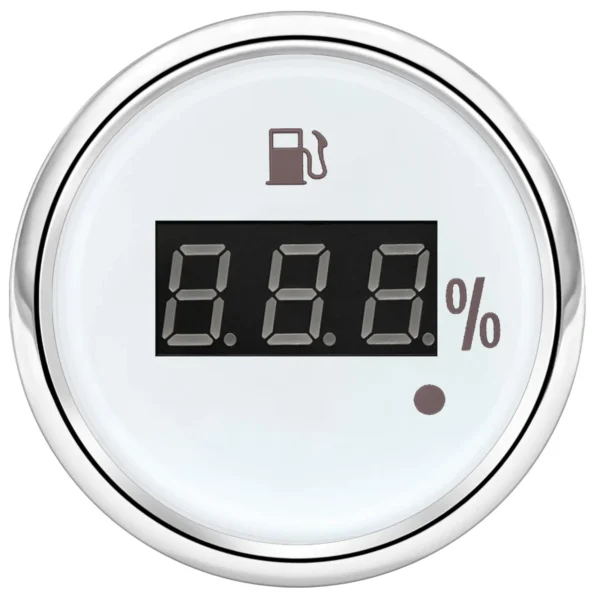 52mm White Digital Fuel Level Gauge 0-190ohms 240-33ohms 9-32V for Car Truck Marine UTV ATV