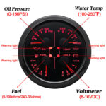3 Gauge Set 85mm Boat GPS Speedometer 80MPH with Tachometer Fuel Oil Press Volt - Image 5