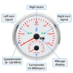 110MM White GPS Speedometer 120MPH with Tachometer 8000RPM Gauge for Boat Car - Image 3