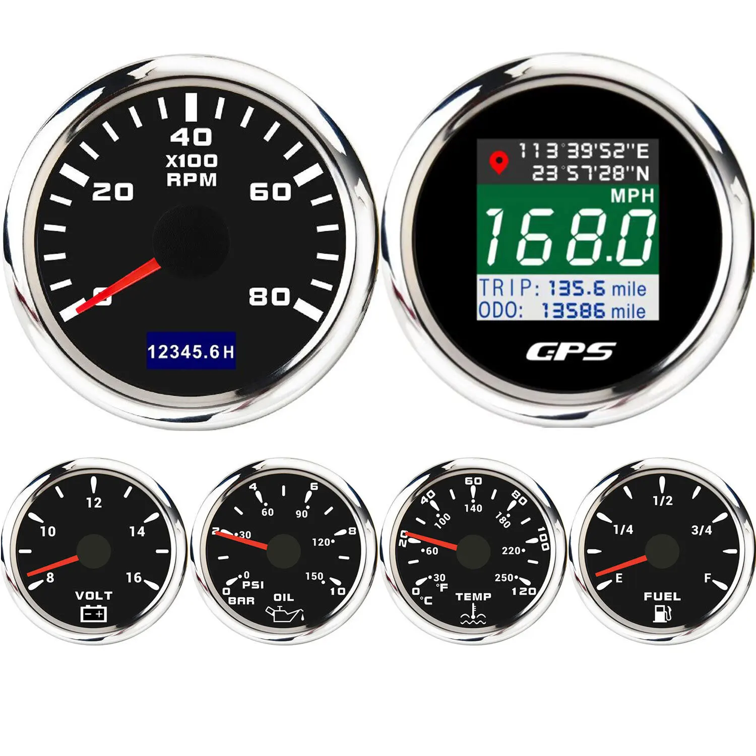 H6c888b3457aa4d7da6a359aa82b0b950h.webp 52MM Car GPS Speedometer/Tacho 8000RPM/Fuel Level/Oil Pressure/Water Temp/Volt - Image 1
