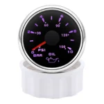 2'' 52mm Boat Car Oil Pressure Meter Gauge 0-10Bar With 1/8NPT Sensor Waterproof