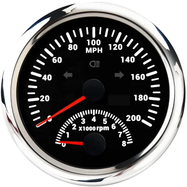 85mm 2 in 1 GPS Speedometer and 0-8000RMP Tachometer