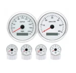 6 Gauge Set 85mm GPS Speedometer 0-200 MPH Tacho 6000rpm & 52mm Fuel Gauge Temp Volt Oil