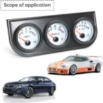 52mm Triple Car Gauge Kit (Volt Meter+Water Temp+Oil Pressure Meter) Stainless Steel Triple Auto Dashboard Gauge Set - Image 6