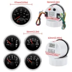 Stainless Steel Outboard 6-Gauge Boxed Set - Speedometer/Tachometer/Fuel Level/Voltmeter/Oil Pressure/Voltage Black - Image 2