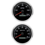 2 Gauge SET 110mm Waterproof GPS Speedometer 120MPH Tachometer 8000RPM for Boat