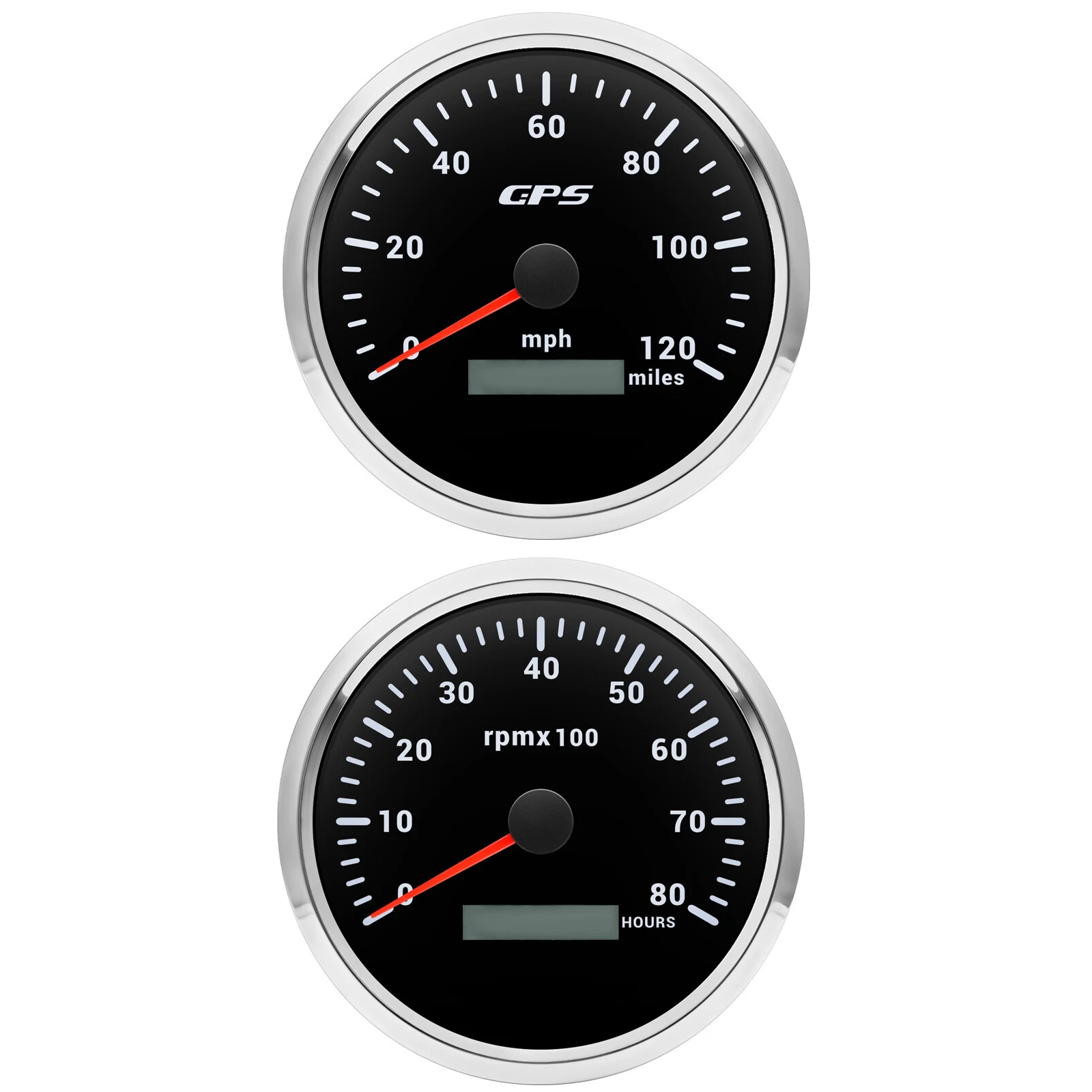 H7260b707e9f047428cc0913ac0becd84d.jpg 2 Gauge SET 110mm Waterproof GPS Speedometer 120MPH Tachometer 8000RPM for Boat - Image 1
