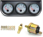 52mm Triple Car Gauge Kit (Volt Meter+Water Temp+Oil Pressure Meter) Stainless Steel Triple Auto Dashboard Gauge Set