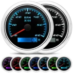 Tachometer RPM Gauge With LED Hour Meter 0-6000RPM 12V/24V With 7 Backlight - Image 2
