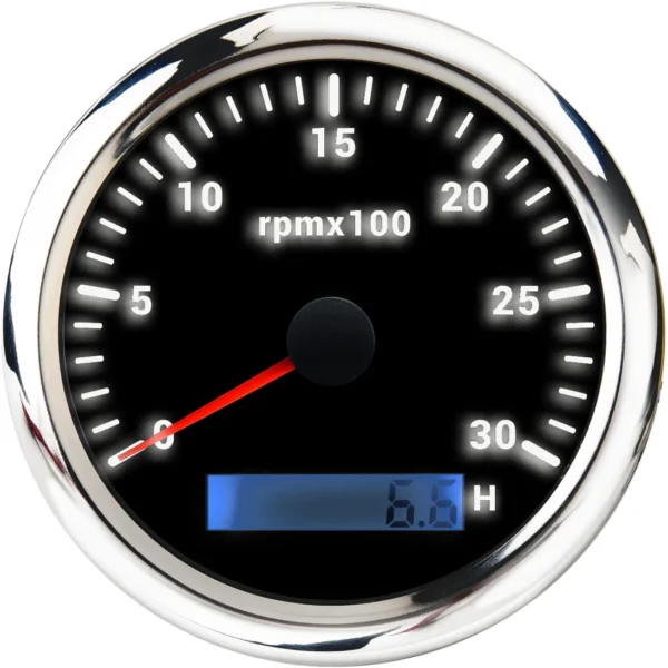 85mm Analog Tachometer 3000 RPM with Hour Meter Marine Gauge
